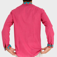 Amory - Cotton Voile Applique Shirt With Hand Carved Bone Buttons (7390310301892)