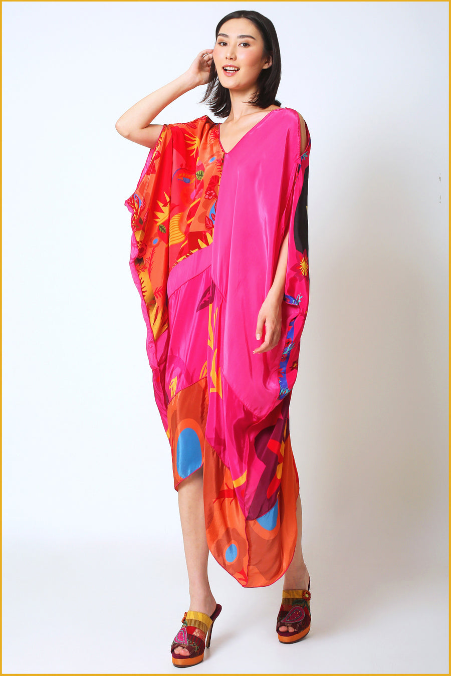 Wilona - Soft Viscose Crepe Fabric Digital Print Dress (7424199164100)