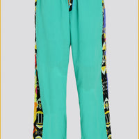 Cairo - Cotton Voile Digital Print Long Pants With Hand Carved Bone Buttons (7390322065604)
