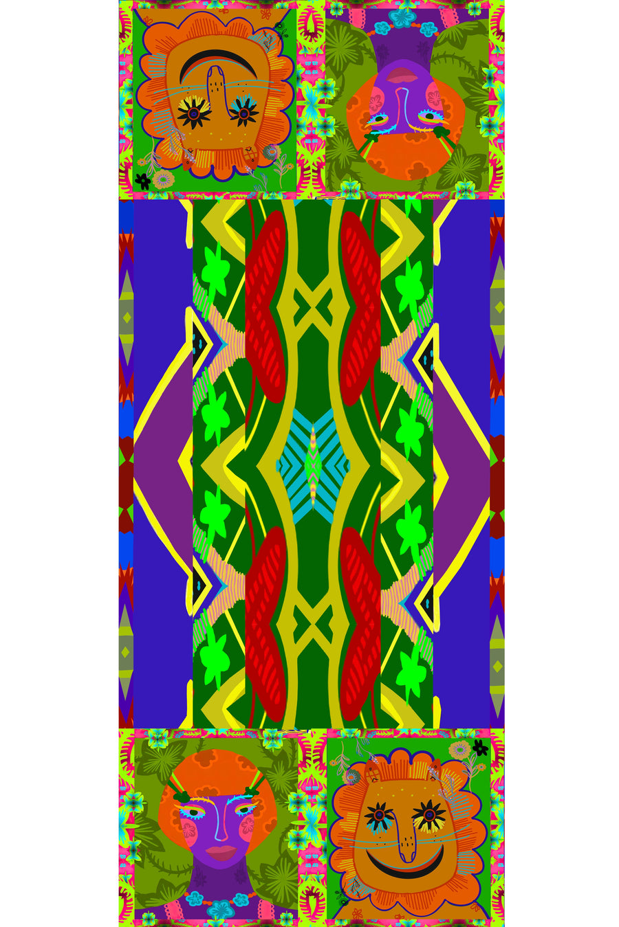 Nucifera - Original Alien Print Rayon Digital Georgette Scarves (7379056197828) (7405452918980)