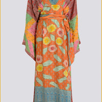 Falicia - Hand Cut Silk Hand Painted Long Dress (7392390119620)