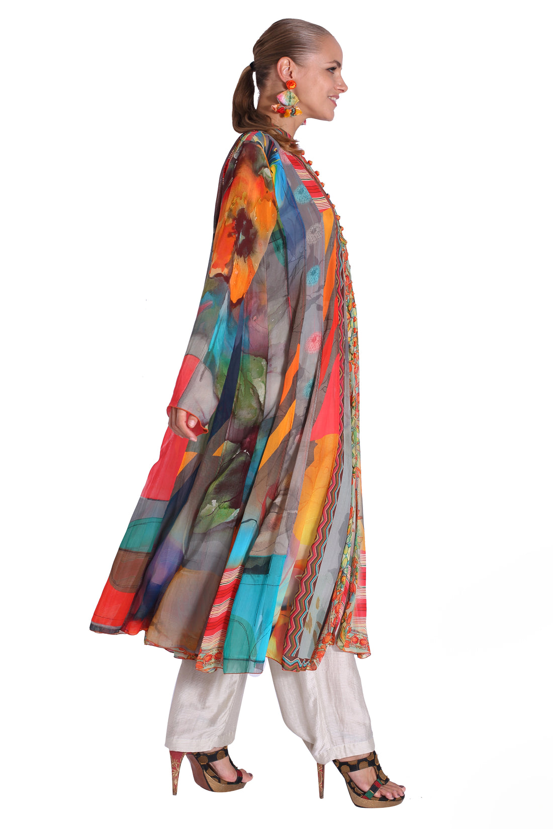 Yamanda - Georgette Digital Print Long Dress (7180385222852)