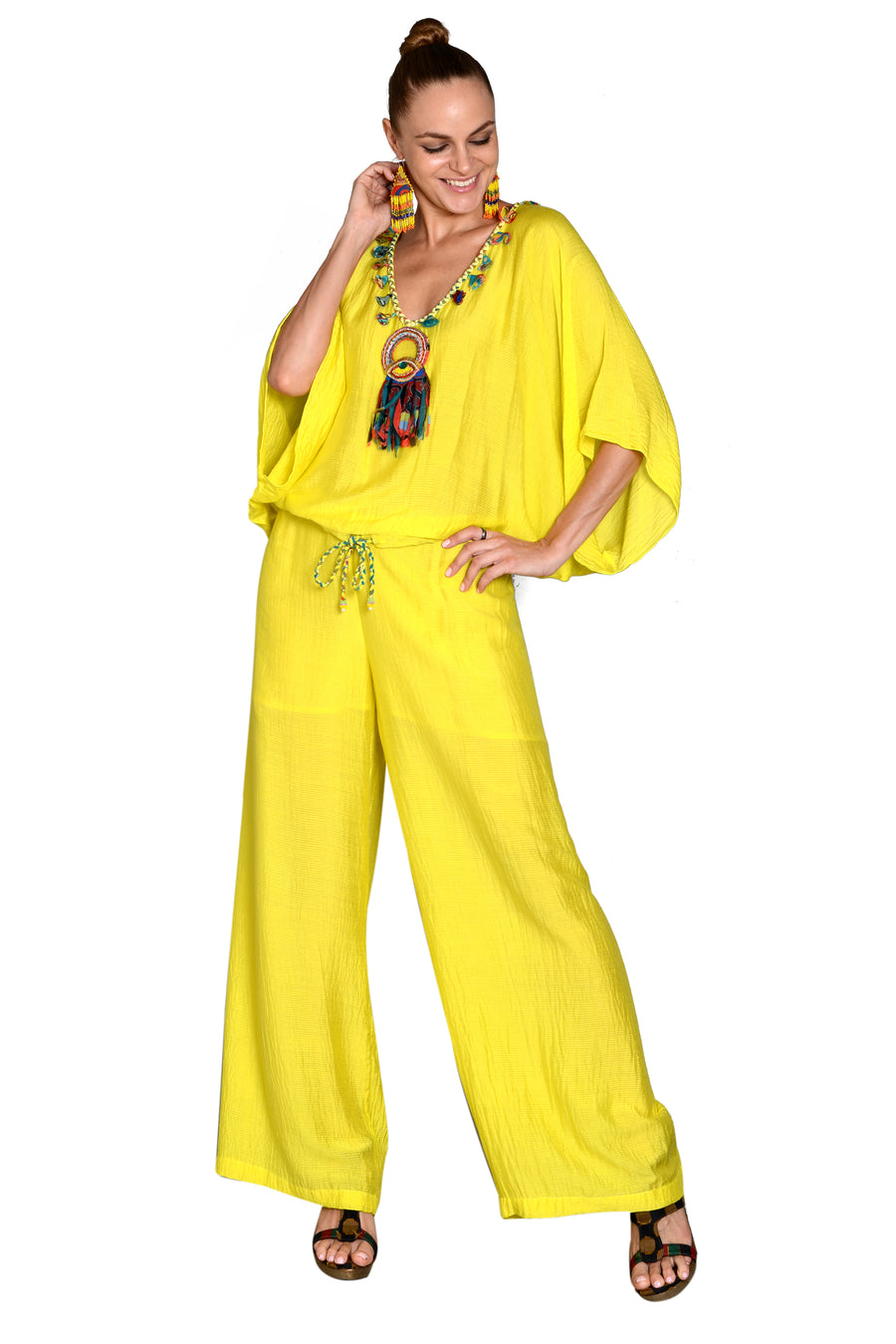 Alysse - Cotton Silk with Beaded Applique Top (6183908933828)