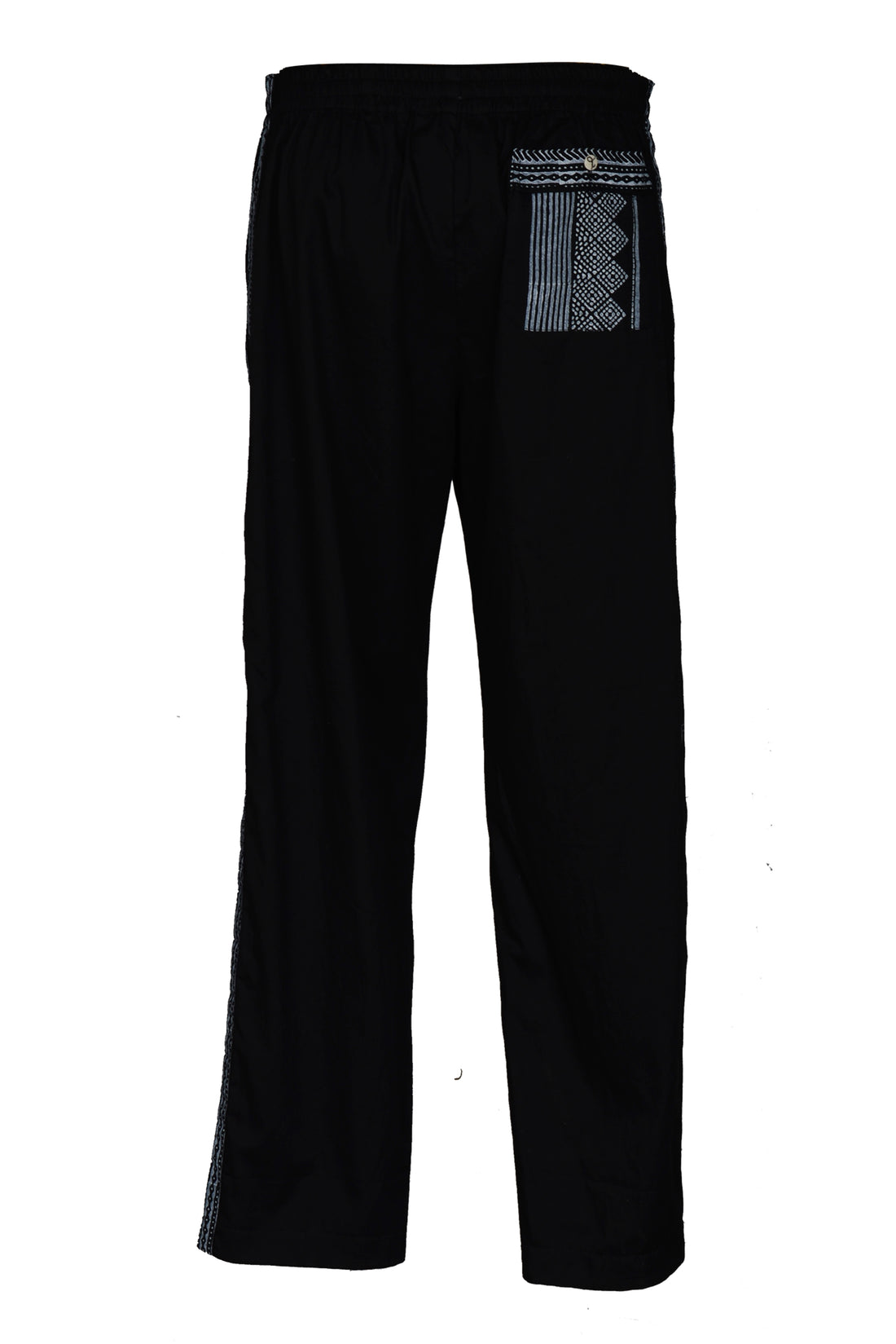 Lio Pants - Cotton Twill Carved Wood Block Print with Hand Carved Bone Buttons (7305853239492)