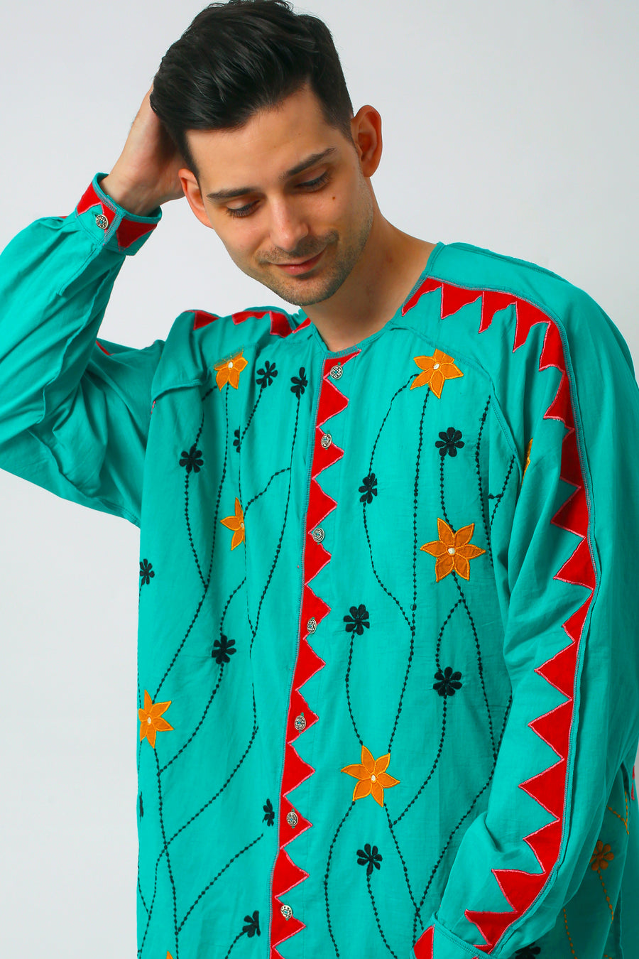Lany - Cotton Voile Applique Unisex Shirt (7342386708676)