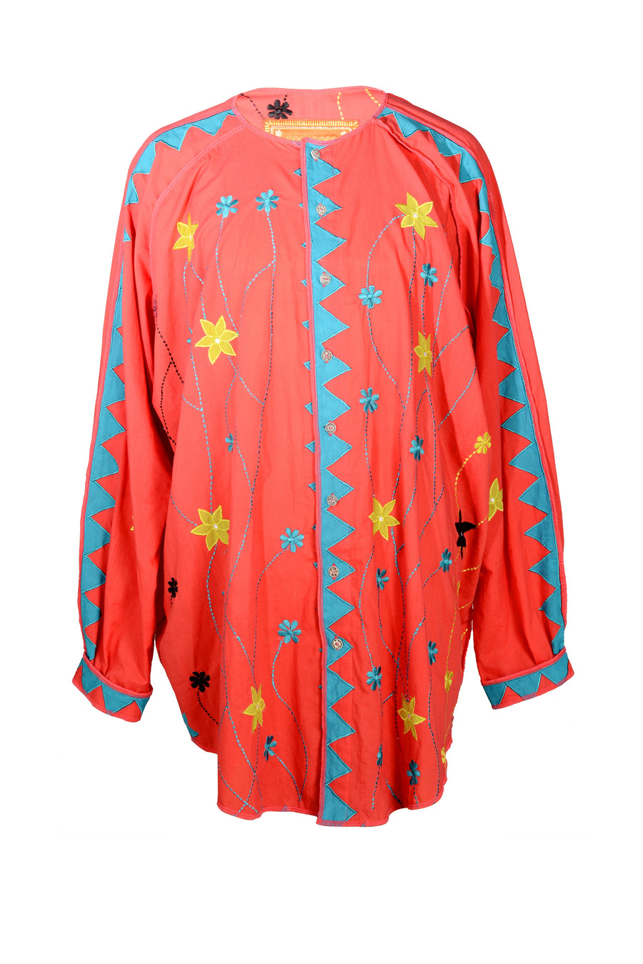 Lany - Cotton Voile Applique Long Sleeves Shirt (7342051033284) (7342386708676)