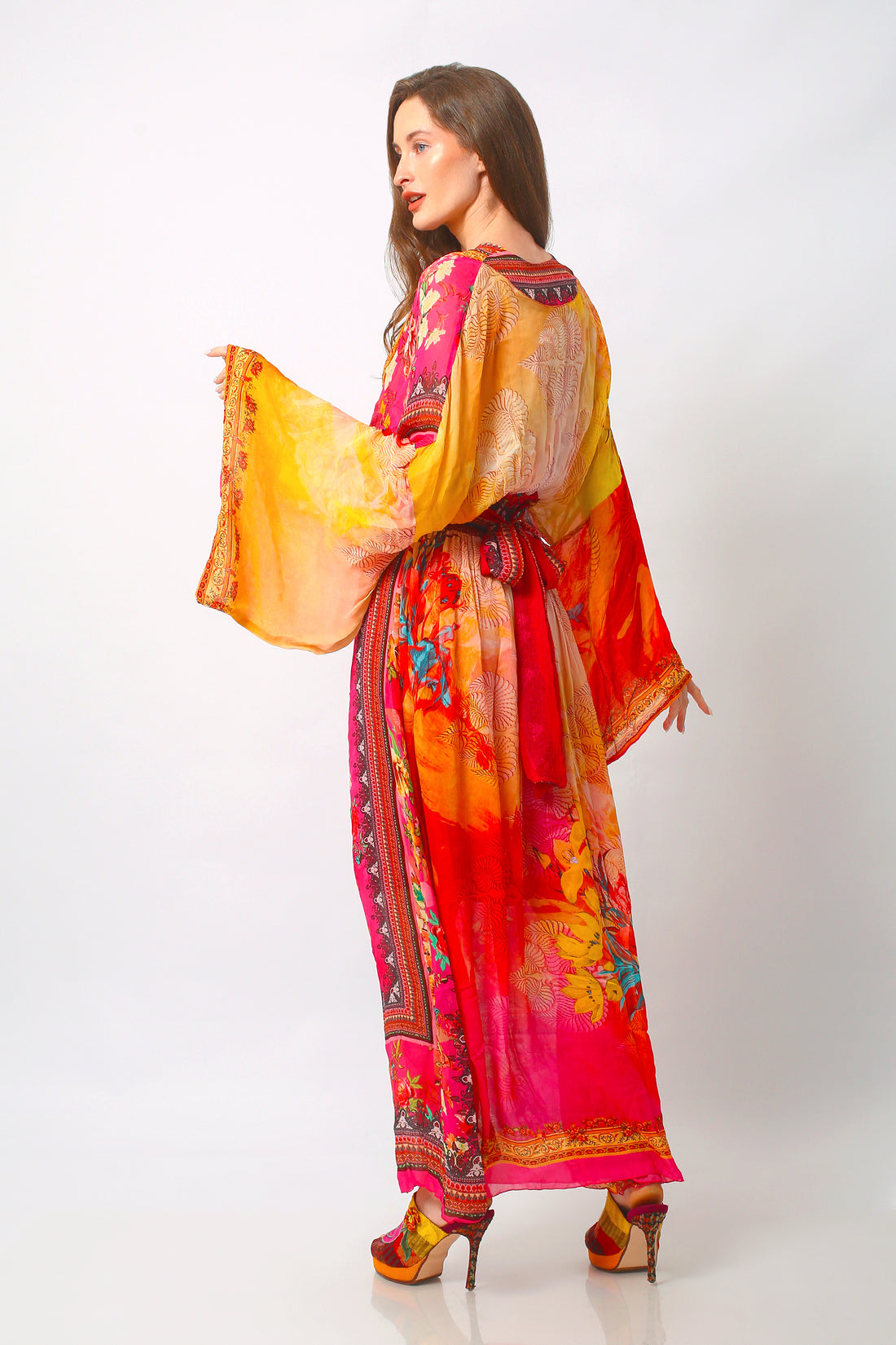 Raychel - Georgette Print Dupata Long Dress (7106979463364)