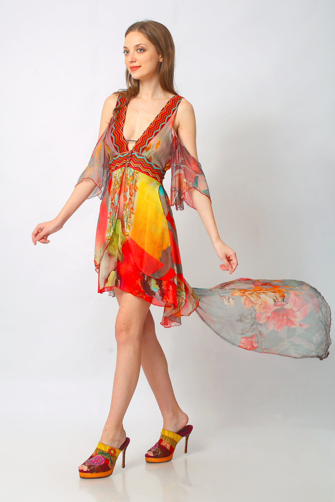 Alyona - Georgette Digital Original Print Dress (7306156572868)
