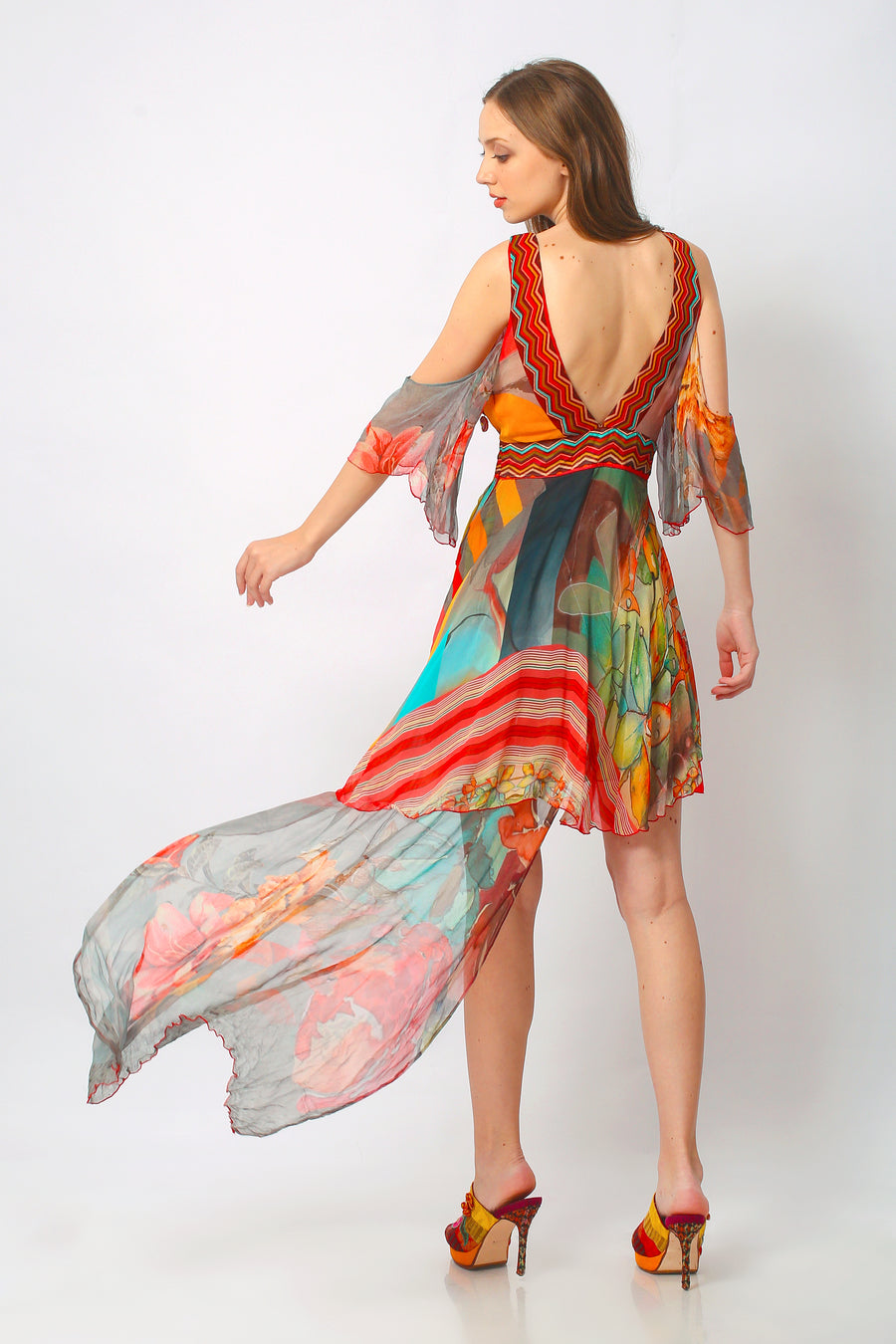 Alyona - Georgette Digital Original Print Dress (7306156572868)