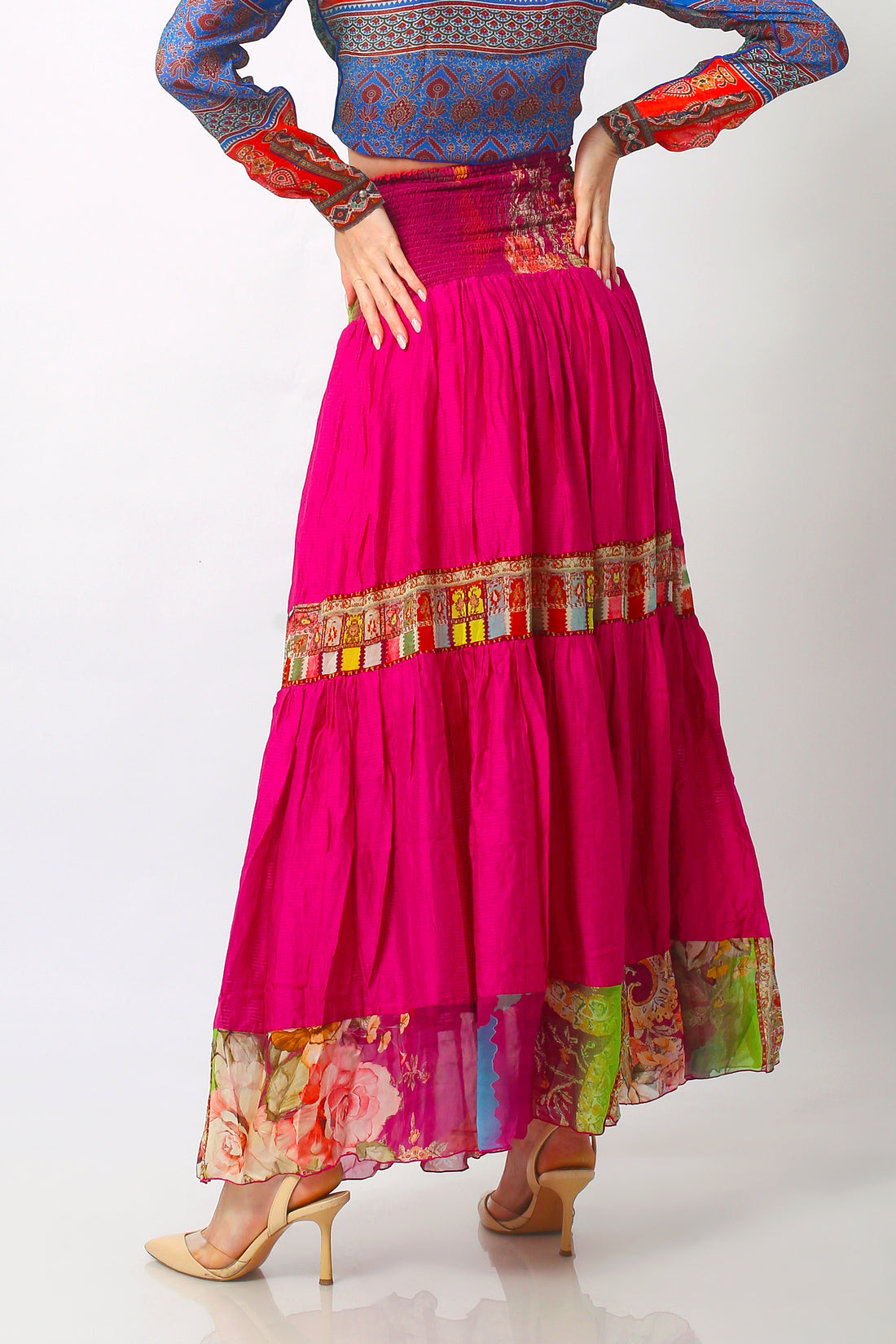 Zefanya Dress Skirt - Original Tribal Print Silk Rayon Digital Georgette (7326641750212)