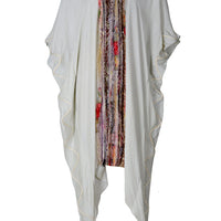 Gemma Ruffle Silk Kaftan Dress -  Silk Cotton with Chiffon (4709719900265)