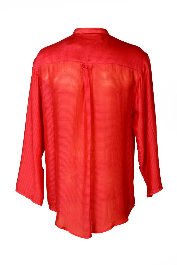 Raymond - Silk Cotton With Pleated Detail with Hand Carved Bone Buttons (4458553245801)
