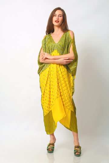 Safalina - Hand Cut Silk Degrade Long Dress (7120810475716)