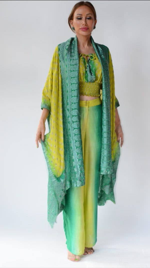 Lavani - Hand Cut Silk Degrade Classic Long Cape