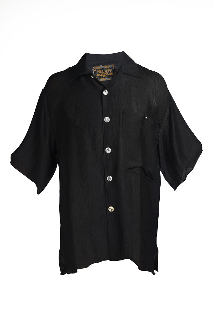 David - Silk Cotton Men's Shirt With Hand Carved Bone Buttons (315763261481)