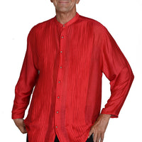 Raymond - Silk Cotton With Pleated Detail with Hand Carved Bone Buttons (4458553245801)
