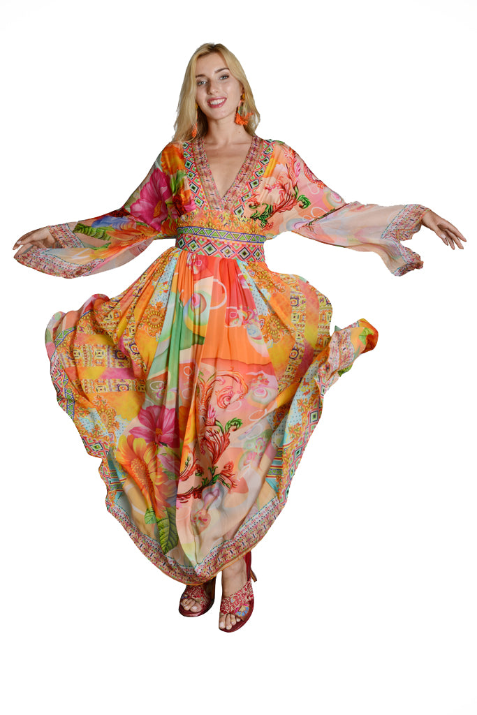 Margosha - Kimono Sleeves Long Dress (6831540764868)