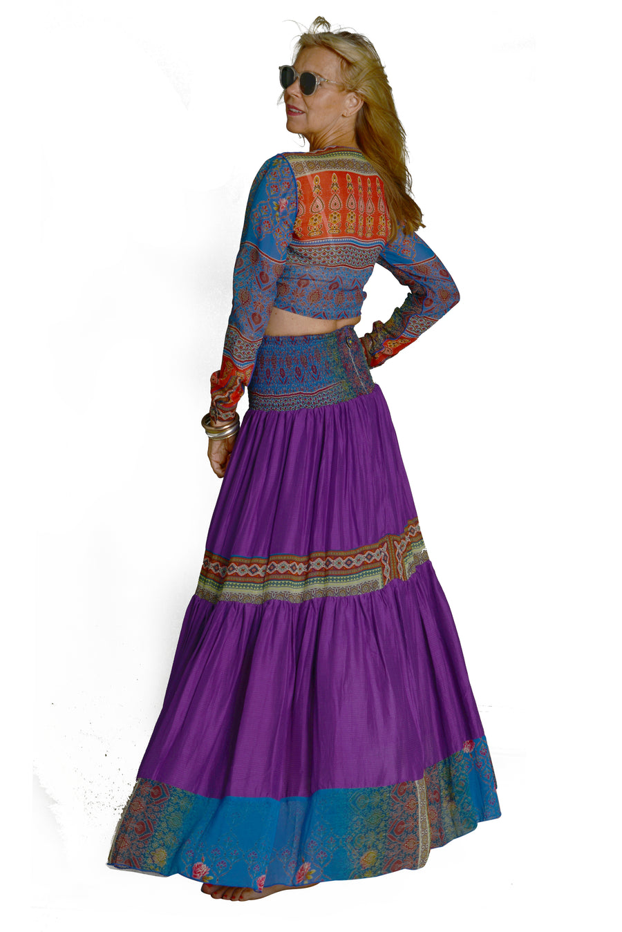 Zefanya Dress Skirt - Original Tribal Print Silk Rayon Digital Georgette (7326641750212)